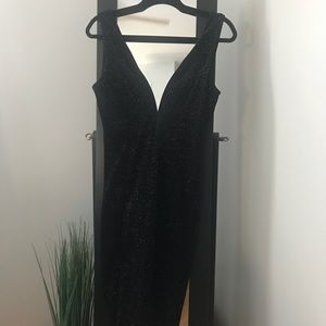 Windsor black midi stardust velvet dress